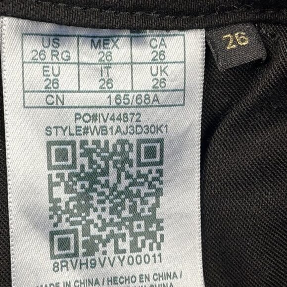 Guess Sexy Curve Skinny Jeans Black Distressed Destroyed Raw Hem Sz 26 - Picture 13 of 15